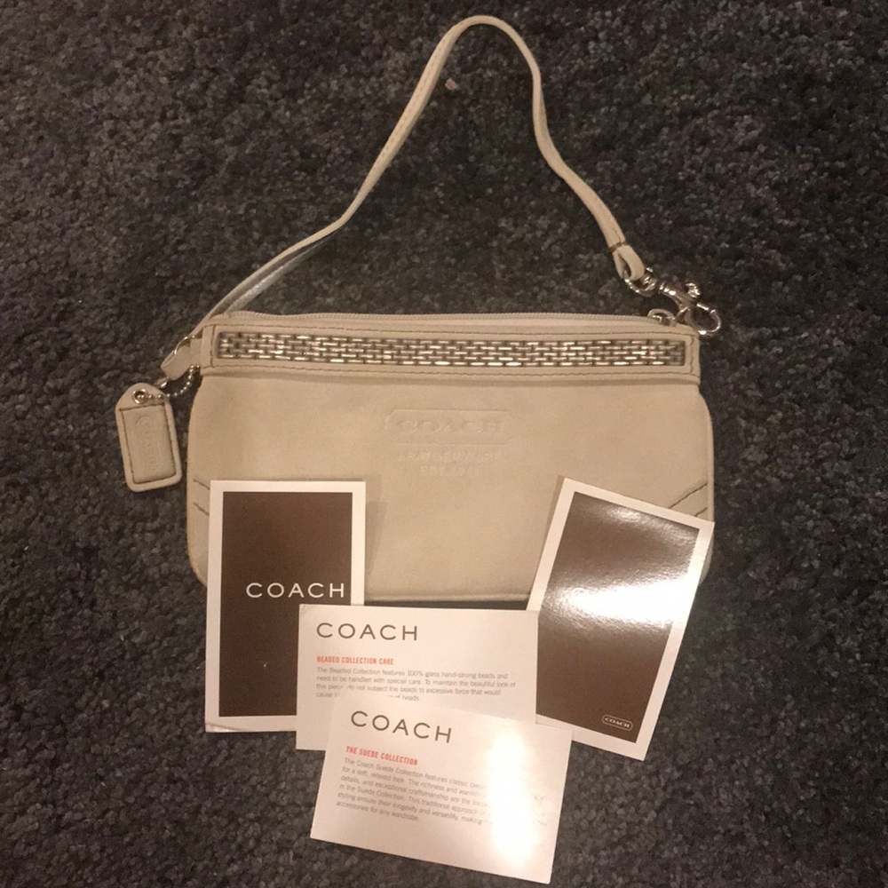 COACH Suede and Beaded Wristlet